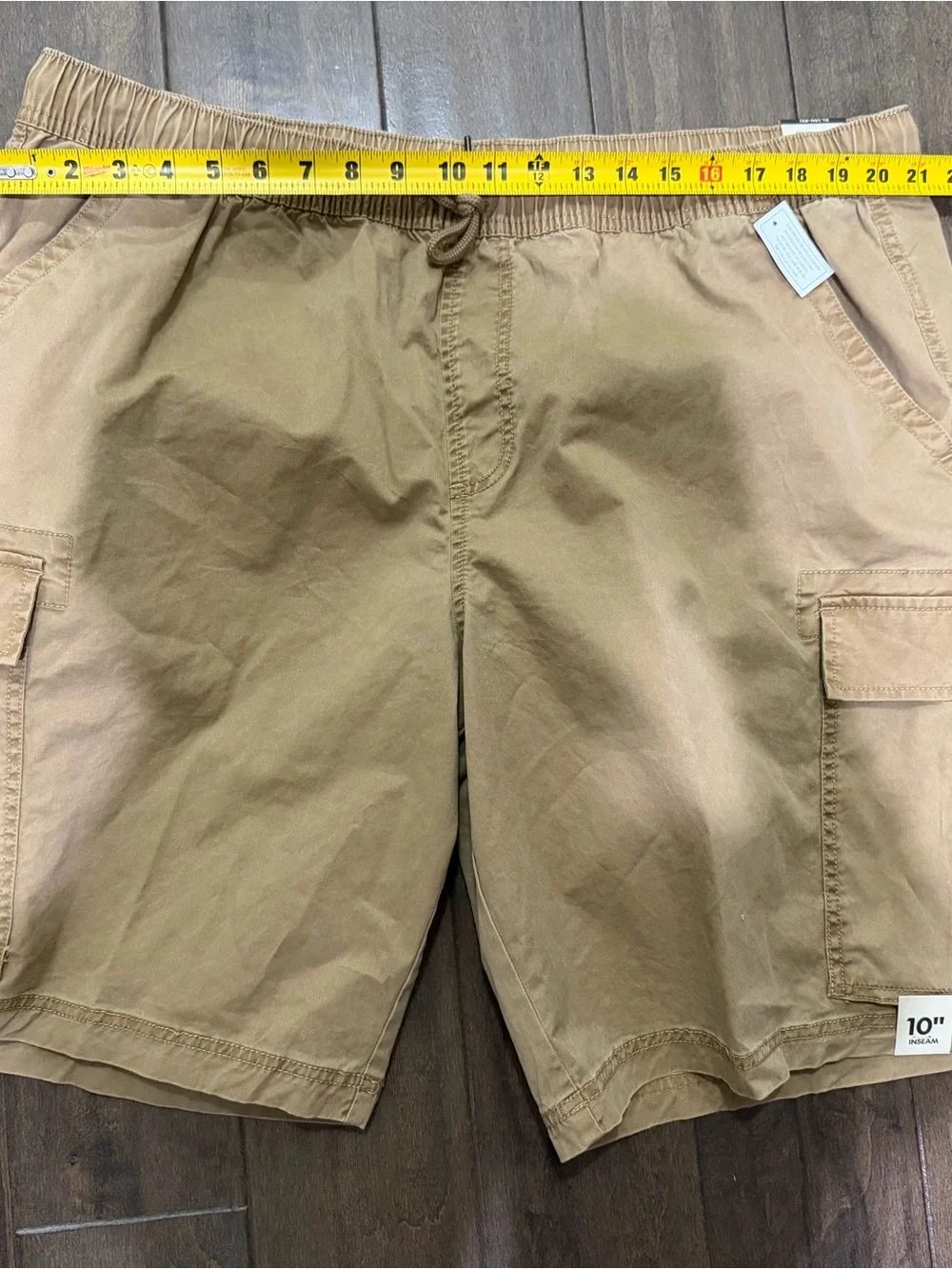 No Boundaries Men's Brown Cargo Drawstring Shorts